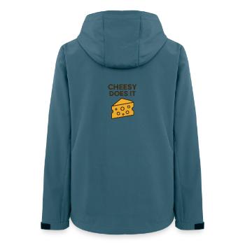 Cheesy does it Motivational Design - Frauen Recycelte Softshelljacke von Stanley/Stella - Dunkles Petrol - Hinten - AI Model Female 172 light (172cm)