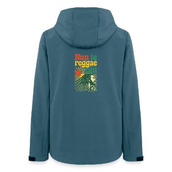 Design reggae rasta avec un message positif - Veste softshell femme recyclée Stanley/Stella - bleu pétrole foncé - Dos - AI Model Female 172 light (172cm)