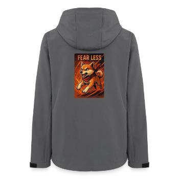 Brave Cane Corso mit Motivationsbotschaft - Frauen Recycelte Softshelljacke von Stanley/Stella - Anthrazit - Hinten - AI Model Female 172 light (172cm)