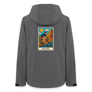 Cyclist illustration - Women’s Recycled Softshell Jacket by Stanley/Stella - anthracite - Back - AI Model Female 172 light (172cm)