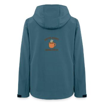 Le café d’abord, le drame ensuite - Veste softshell femme recyclée Stanley/Stella - bleu pétrole foncé - Dos - AI Model Female 172 light (172cm)