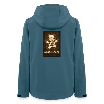 Weltraum-Schafe - Frauen Recycelte Softshelljacke von Stanley/Stella - Dunkles Petrol - Hinten - AI Model Female 172 light (172cm)