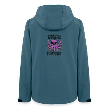Humorous Octopus Text Print - Women’s Recycled Softshell Jacket by Stanley/Stella - stargazer - Back - AI Model Female 172 light (172cm)