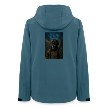 Ukrainian Female Soldier with Masking - Women’s Recycled Softshell Jacket by Stanley/Stella - stargazer - Back - AI Model Female 172 light (172cm)
