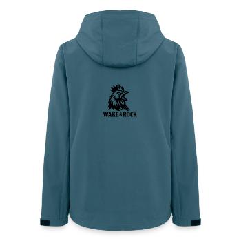 Wake & Rock - Frauen Recycelte Softshelljacke von Stanley/Stella - Dunkles Petrol - Hinten - AI Model Female 172 light (172cm)