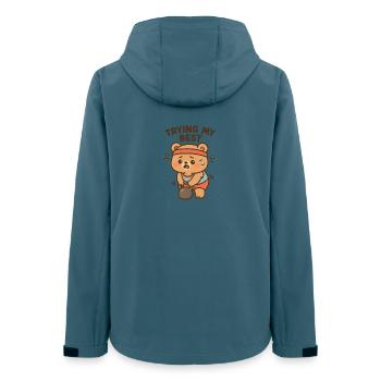 Motif de la tentation et de la persévérance - Veste softshell femme recyclée Stanley/Stella - bleu pétrole foncé - Dos - AI Model Female 172 light (172cm)