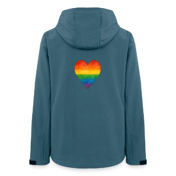 Cœur arc-en-ciel symbole de diversité - Veste softshell femme recyclée Stanley/Stella - bleu pétrole foncé - Dos - AI Model Female 172 light (172cm)
