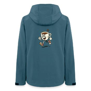 Tasse à café vibrante en cours de course - Veste softshell femme recyclée Stanley/Stella - bleu pétrole foncé - Dos - AI Model Female 172 light (172cm)