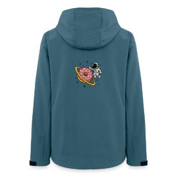 Astronaute de l’espace avec Donut Planet - Veste softshell femme recyclée Stanley/Stella - bleu pétrole foncé - Dos - AI Model Female 172 light (172cm)