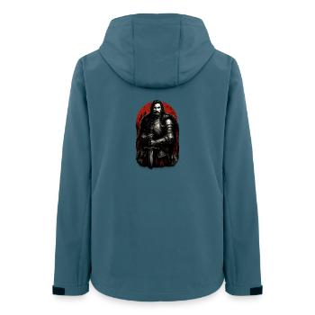 Dark Fantasy Edler Ritter – Mittelalterliches Design - Frauen Recycelte Softshelljacke von Stanley/Stella - Dunkles Petrol - Hinten - AI Model Female 172 light (172cm)