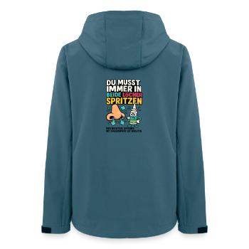 Du musst immer in beide Löcher pritzen - Nasenspay - Frauen Recycelte Softshelljacke von Stanley/Stella - Dunkles Petrol - Hinten - AI Model Female 172 light (172cm)