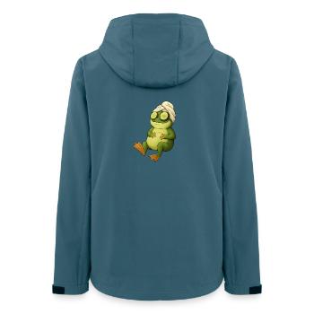 Gurkenmasken-Frosch im Spa - Frauen Recycelte Softshelljacke von Stanley/Stella - Dunkles Petrol - Hinten - AI Model Female 172 light (172cm)
