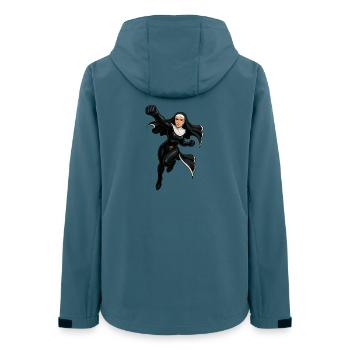 Nonne Valiant Protectrice de Minuit - Veste softshell femme recyclée Stanley/Stella - bleu pétrole foncé - Dos - AI Model Female 172 light (172cm)