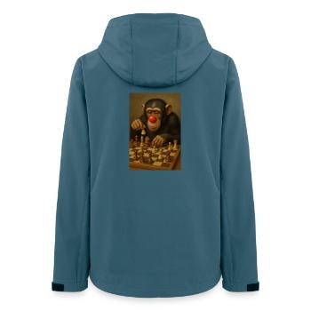 Chess monkey with red clown nose - Women’s Recycled Softshell Jacket by Stanley/Stella - stargazer - Back - AI Model Female 172 light (172cm)