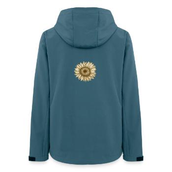 Sonnenblume Vintage Skizze - Frauen Recycelte Softshelljacke von Stanley/Stella - Dunkles Petrol - Hinten - AI Model Female 172 light (172cm)