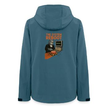 Der Neustart des Systems - Frauen Recycelte Softshelljacke von Stanley/Stella - Dunkles Petrol - Hinten - AI Model Female 172 light (172cm)
