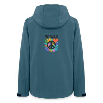 Rêve de paix Pas de guerre Cercle de fleurs - Veste softshell femme recyclée Stanley/Stella - bleu pétrole foncé - Dos - AI Model Female 172 light (172cm)