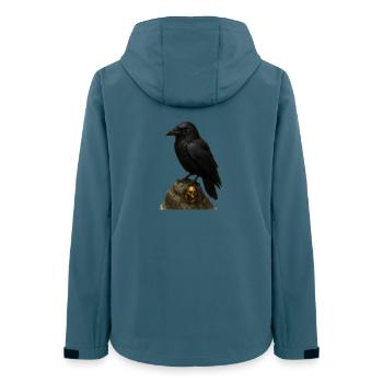 Raven on Rock and Golden Skull - Women’s Recycled Softshell Jacket by Stanley/Stella - stargazer - Back - AI Model Female 172 light (172cm)