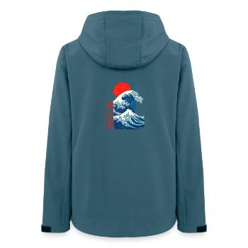 Vague Japonaise Soleil Rouge - Veste softshell femme recyclée Stanley/Stella - bleu pétrole foncé - Dos - AI Model Female 172 light (172cm)