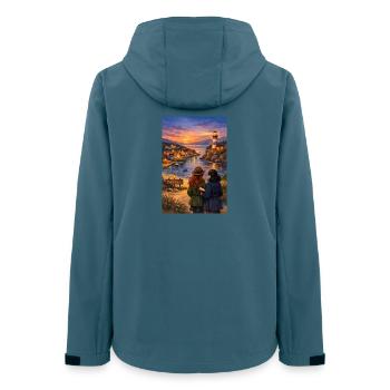 Brise am Poppy Cove Leuchtturm - Frauen Recycelte Softshelljacke von Stanley/Stella - Dunkles Petrol - Hinten - AI Model Female 172 light (172cm)