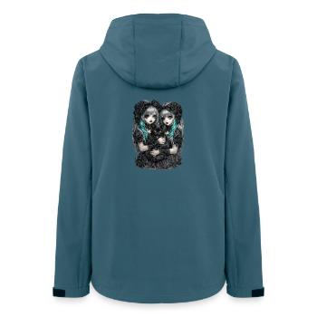 Gothic Zwillinge und schwarze Katze - Frauen Recycelte Softshelljacke von Stanley/Stella - Dunkles Petrol - Hinten - AI Model Female 172 light (172cm)