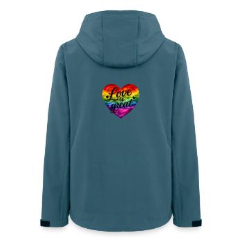 Liebe ist großartig! - Frauen Recycelte Softshelljacke von Stanley/Stella - Dunkles Petrol - Hinten - AI Model Female 172 light (172cm)