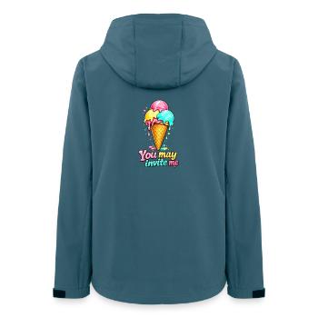 Eiskalt erwischt - Frauen Recycelte Softshelljacke von Stanley/Stella - Dunkles Petrol - Hinten - AI Model Female 172 light (172cm)