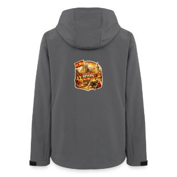 Spaniens Kulturerbe-Kollege - Frauen Recycelte Softshelljacke von Stanley/Stella - Anthrazit - Hinten - AI Model Female 172 light (172cm)