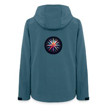 Étoile polygonale colorée - Veste softshell femme recyclée Stanley/Stella - bleu pétrole foncé - Dos - AI Model Female 172 light (172cm)