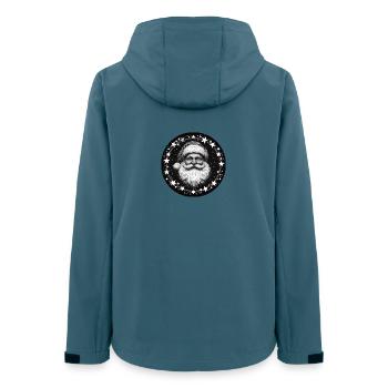 Couronne polygonale tête de Père Noël ronde gris blanc - Veste softshell femme recyclée Stanley/Stella - bleu pétrole foncé - Dos - AI Model Female 172 light (172cm)