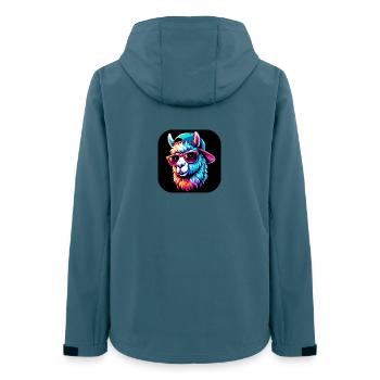 Lunettes de soleil alpaga chapeau fourrure multicolore - Veste softshell femme recyclée Stanley/Stella - bleu pétrole foncé - Dos - AI Model Female 172 light (172cm)