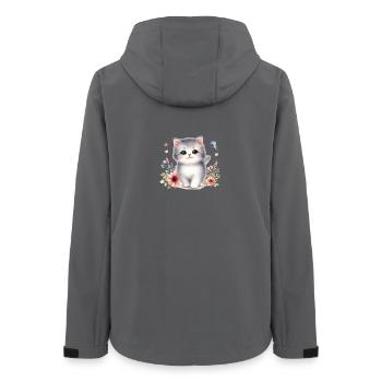 Cute Cat - Women’s Recycled Softshell Jacket by Stanley/Stella - anthracite - Back - AI Model Female 172 light (172cm)