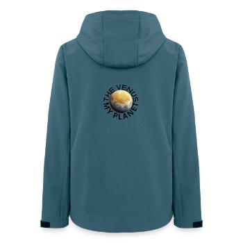 Venus inspiriertes Motiv - Frauen Recycelte Softshelljacke von Stanley/Stella - Dunkles Petrol - Hinten - AI Model Female 172 light (172cm)