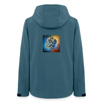 Cosmic Clockwork Fusion - Women’s Recycled Softshell Jacket by Stanley/Stella - stargazer - Back - AI Model Female 172 light (172cm)