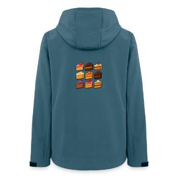 Neuf parts de gâteau de style kawaii dessinées à la main - Veste softshell femme recyclée Stanley/Stella - bleu pétrole foncé - Dos - AI Model Female 172 light (172cm)