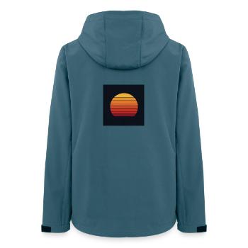 Design rétro coucher de soleil - Veste softshell femme recyclée Stanley/Stella - bleu pétrole foncé - Dos - AI Model Female 172 light (172cm)