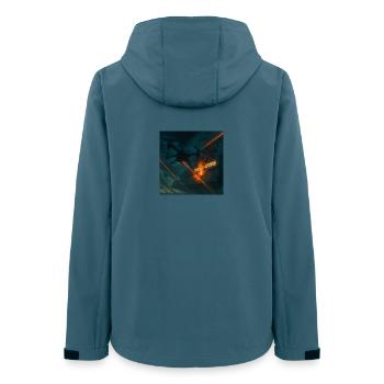 Image d’attaque futuriste de la base aérienne - Veste softshell femme recyclée Stanley/Stella - bleu pétrole foncé - Dos - AI Model Female 172 light (172cm)