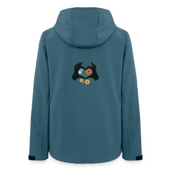 Floral_Heart_Hands - Frauen Recycelte Softshelljacke von Stanley/Stella - Dunkles Petrol - Hinten - AI Model Female 172 light (172cm)