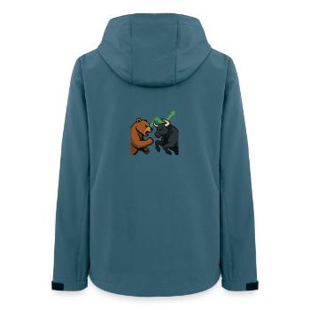 Bären und Bullen Kampf Chart - Frauen Recycelte Softshelljacke von Stanley/Stella - Dunkles Petrol - Hinten - AI Model Female 172 light (172cm)