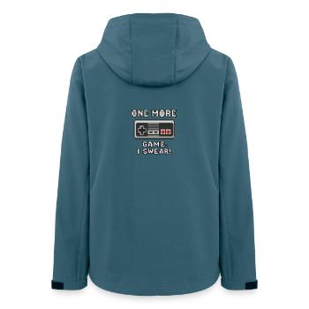 Retro Gaming Zitat Design - Frauen Recycelte Softshelljacke von Stanley/Stella - Dunkles Petrol - Hinten - AI Model Female 172 light (172cm)