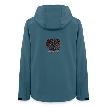 Guitariste démoniaque avec des ailes - Veste softshell femme recyclée Stanley/Stella - bleu pétrole foncé - Dos - AI Model Female 172 light (172cm)