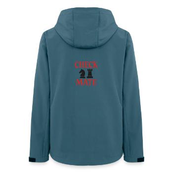 Schachliebhaber Motiv Design - Frauen Recycelte Softshelljacke von Stanley/Stella - Dunkles Petrol - Hinten - AI Model Female 172 light (172cm)