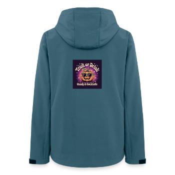 Pumpkin Halloween Costume with Sunglasses - Women’s Recycled Softshell Jacket by Stanley/Stella - stargazer - Back - AI Model Female 172 light (172cm)
