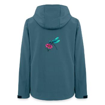 Libelle auf der Blume  - Frauen Recycelte Softshelljacke von Stanley/Stella - Dunkles Petrol - Hinten - AI Model Female 172 light (172cm)