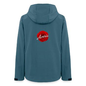 Rose rouge avec design de texte Avenir - Veste softshell femme recyclée Stanley/Stella - bleu pétrole foncé - Dos - AI Model Female 172 light (172cm)