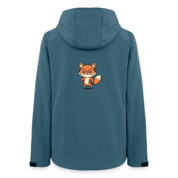 Mignon renard intelligent avec des lunettes et un livre - Veste softshell femme recyclée Stanley/Stella - bleu pétrole foncé - Dos - AI Model Female 172 light (172cm)