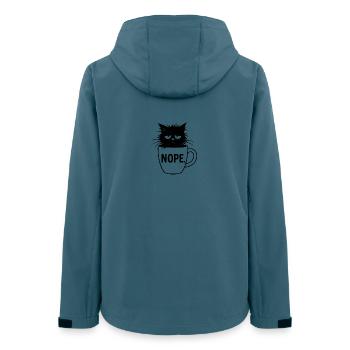 Nope Katze Kaffee Sarkasmus - Frauen Recycelte Softshelljacke von Stanley/Stella - Dunkles Petrol - Hinten - AI Model Female 172 light (172cm)