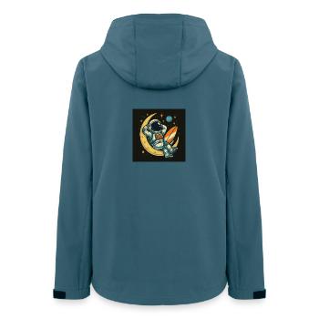 Cosmos lunaire Astro Surfer - Veste softshell femme recyclée Stanley/Stella - bleu pétrole foncé - Dos - AI Model Female 172 light (172cm)
