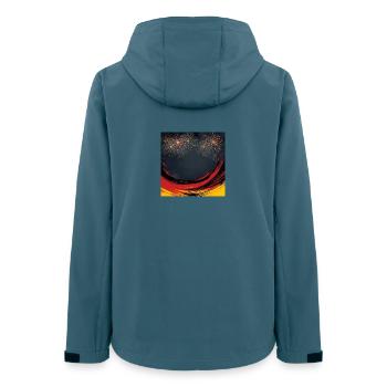 Unity Day Celebration - Frauen Recycelte Softshelljacke von Stanley/Stella - Dunkles Petrol - Hinten - AI Model Female 172 light (172cm)