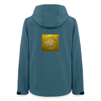Conception de la pièce d’or Qubits King - Veste softshell femme recyclée Stanley/Stella - bleu pétrole foncé - Dos - AI Model Female 172 light (172cm)